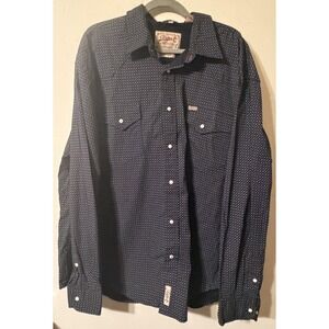 Rafter C Men's Shirt 3XB Navy Blue Pearl Snap Pro Flex 45 Cowboy Performance